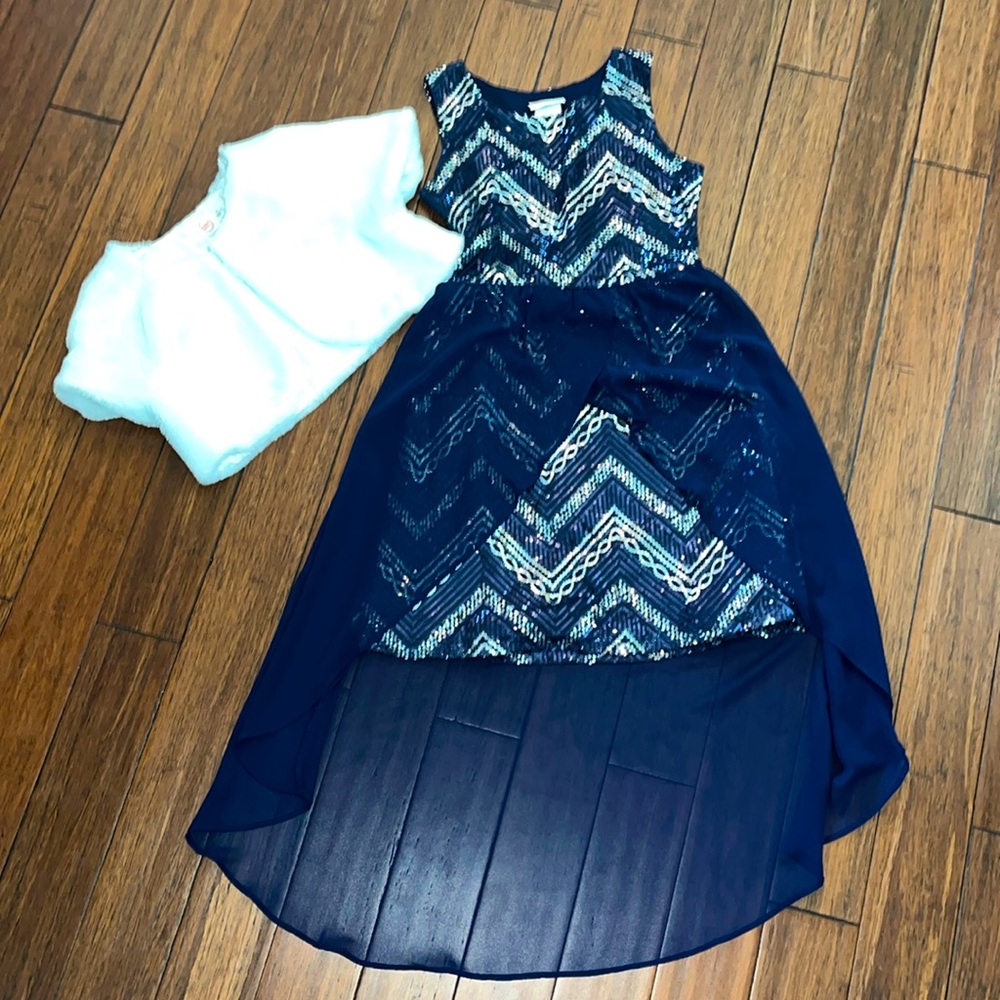 Beautiful Emily Rose Girl’s Dress with Girl’s Wonder Nation Shaw, Size 14